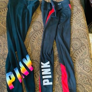VICTORIA’S SECRET PINK LEGGINGS SIZE SMALL AND XS